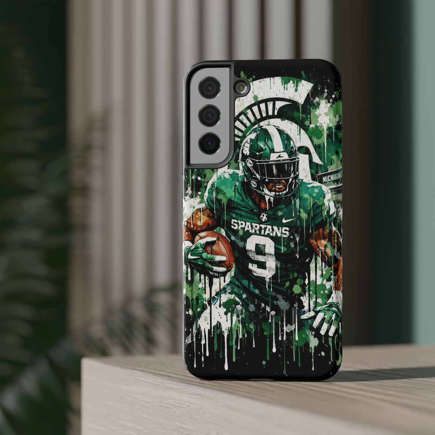 Spartans Football Impact-Resistant Phone Case — Drip Art Player Design