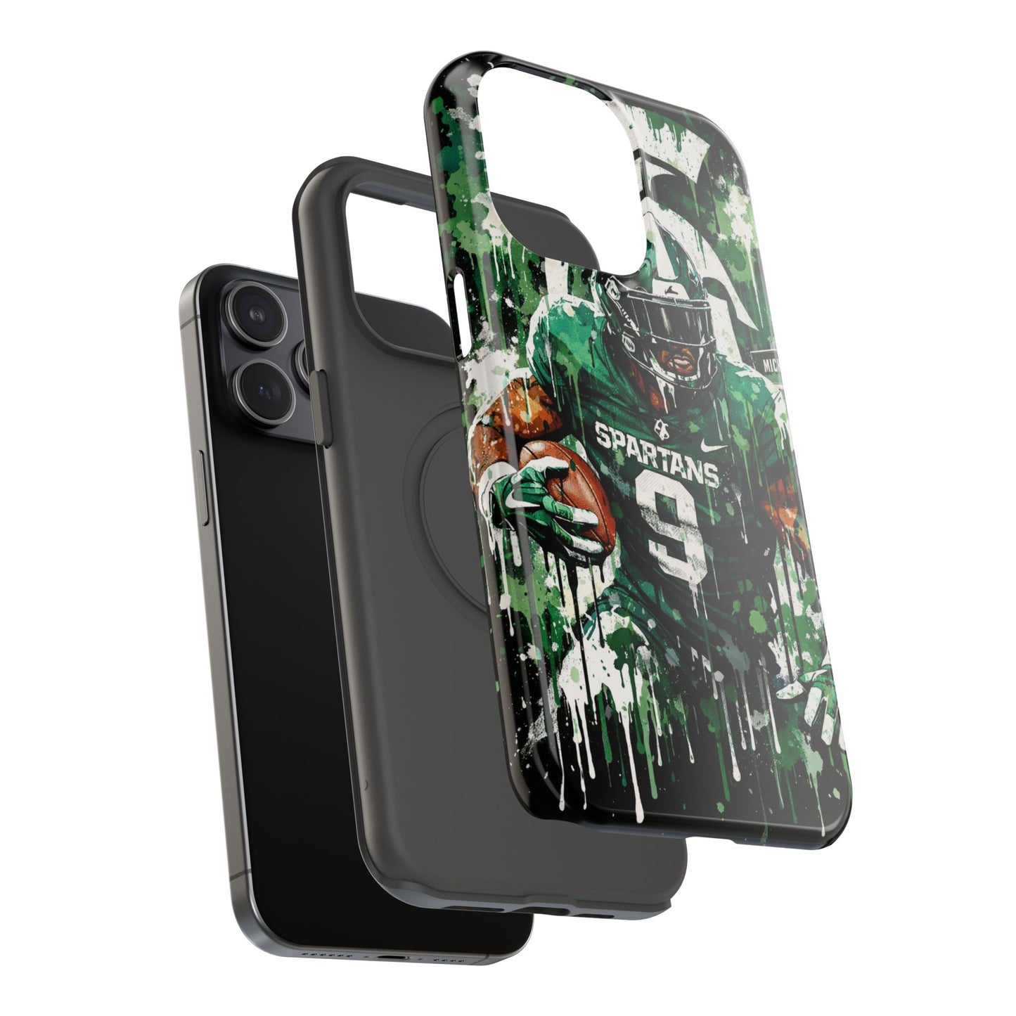 Spartans Football Impact-Resistant Phone Case — Drip Art Player Design