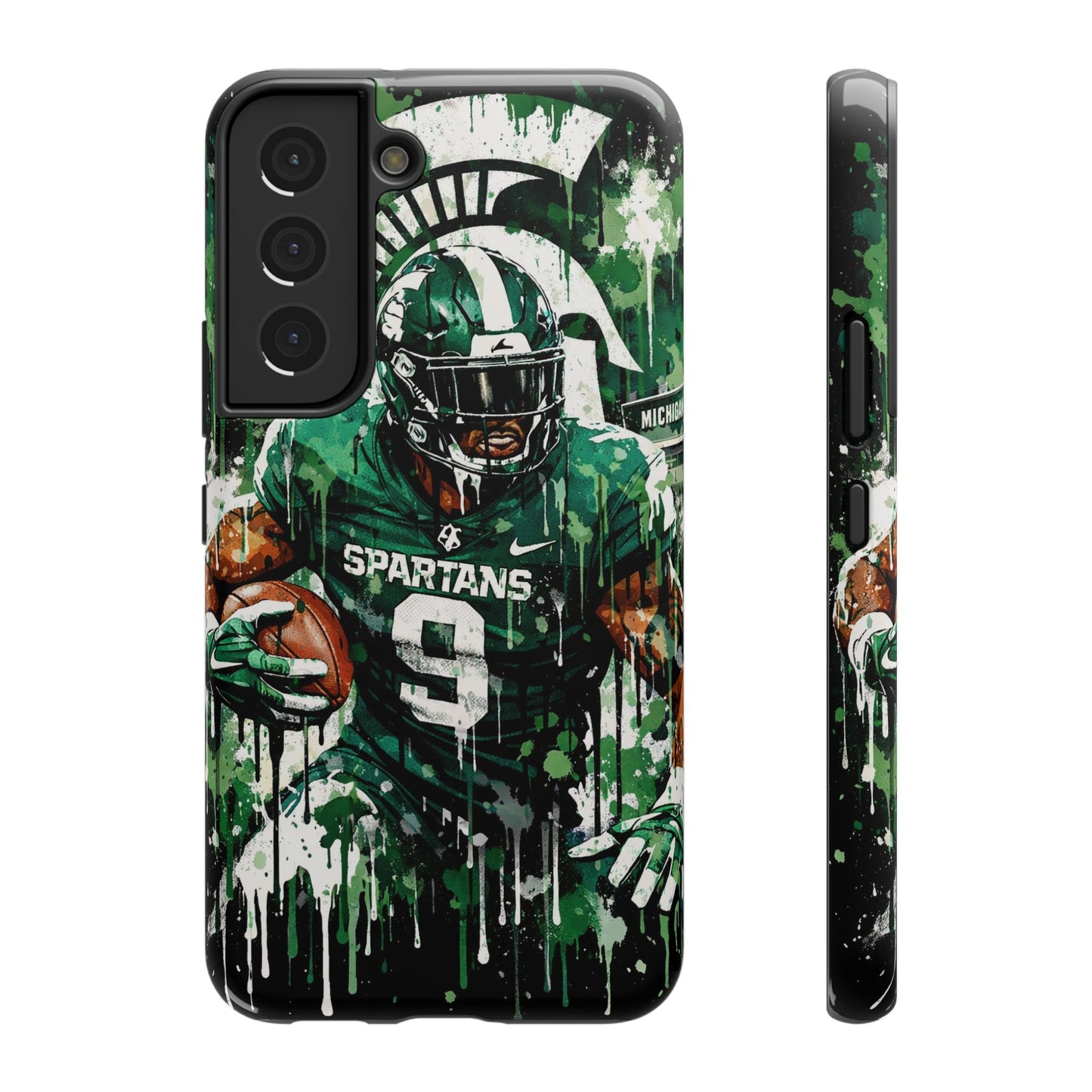 Spartans Football Impact-Resistant Phone Case — Drip Art Player Design