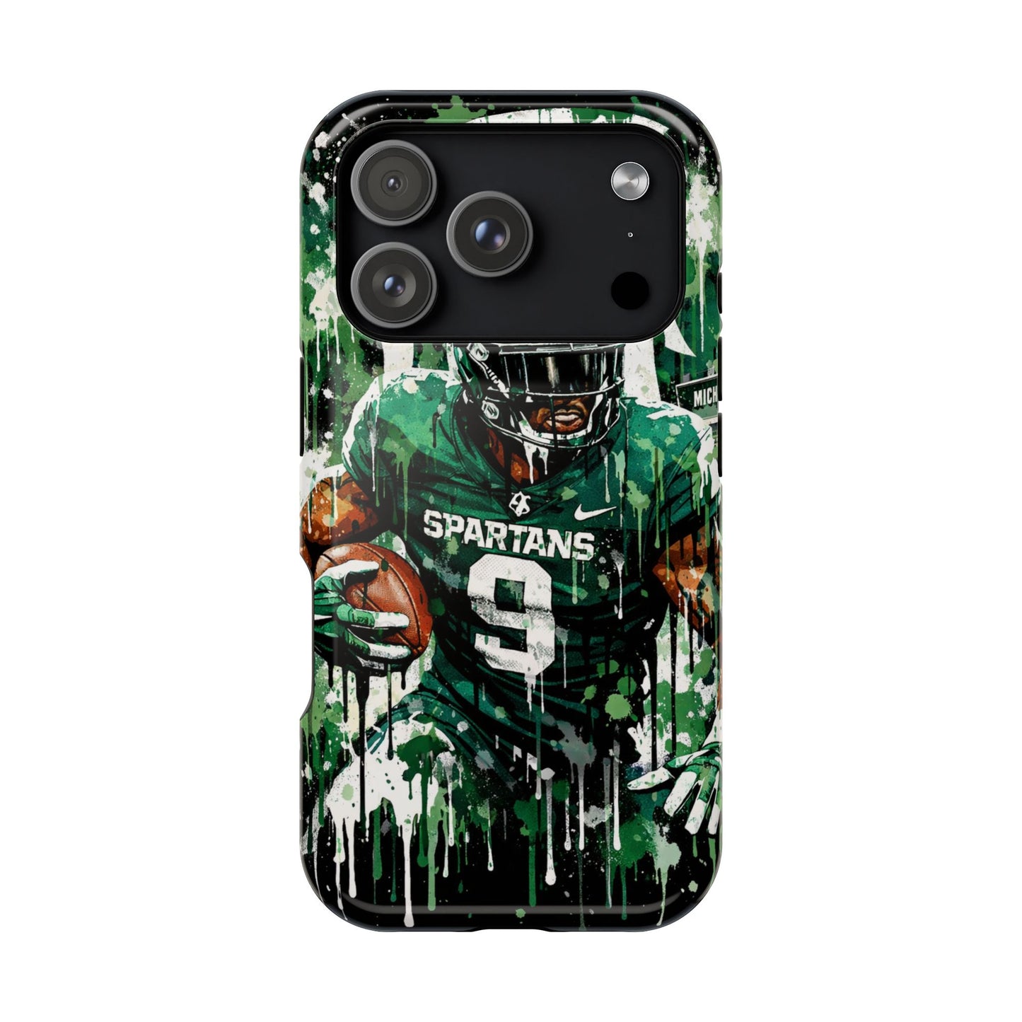 Spartans Football Impact-Resistant Phone Case — Drip Art Player Design