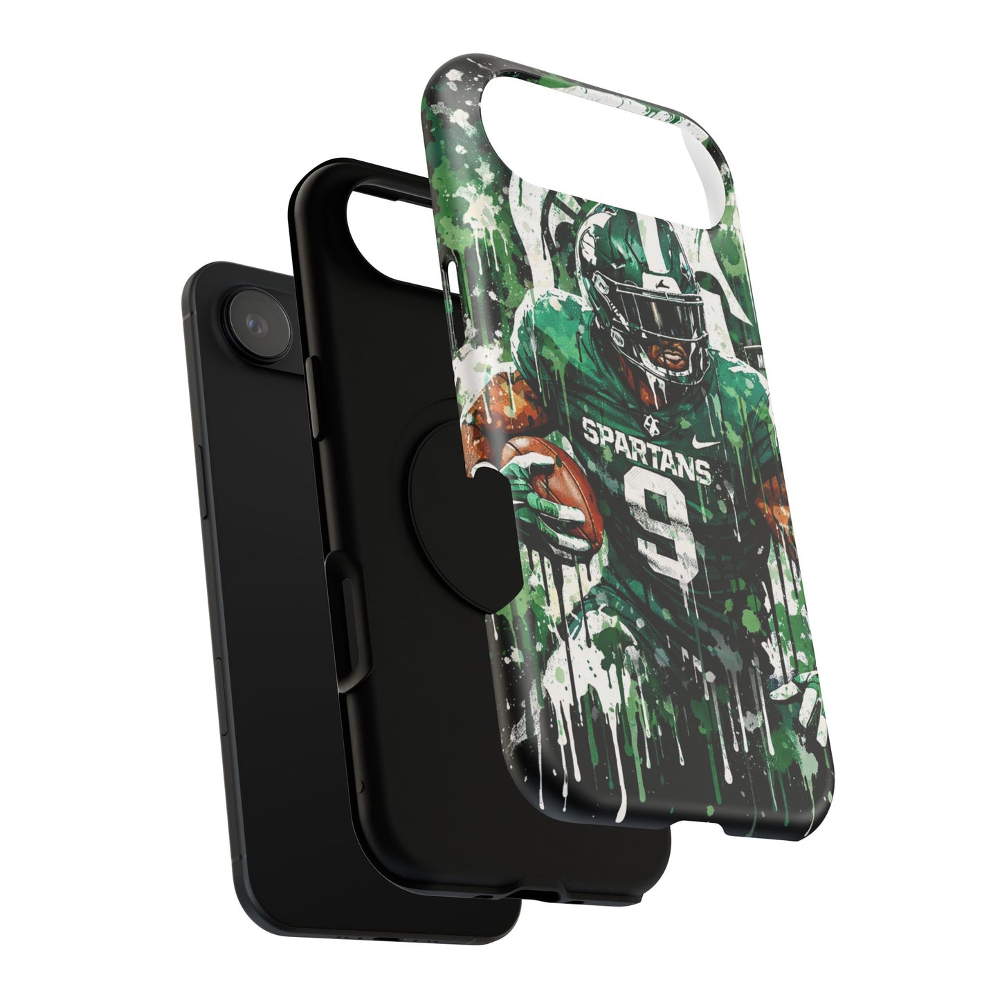 Spartans Football Impact-Resistant Phone Case — Drip Art Player Design