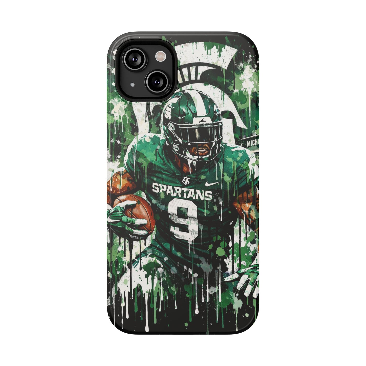 Spartans Football Impact-Resistant Phone Case — Drip Art Player Design