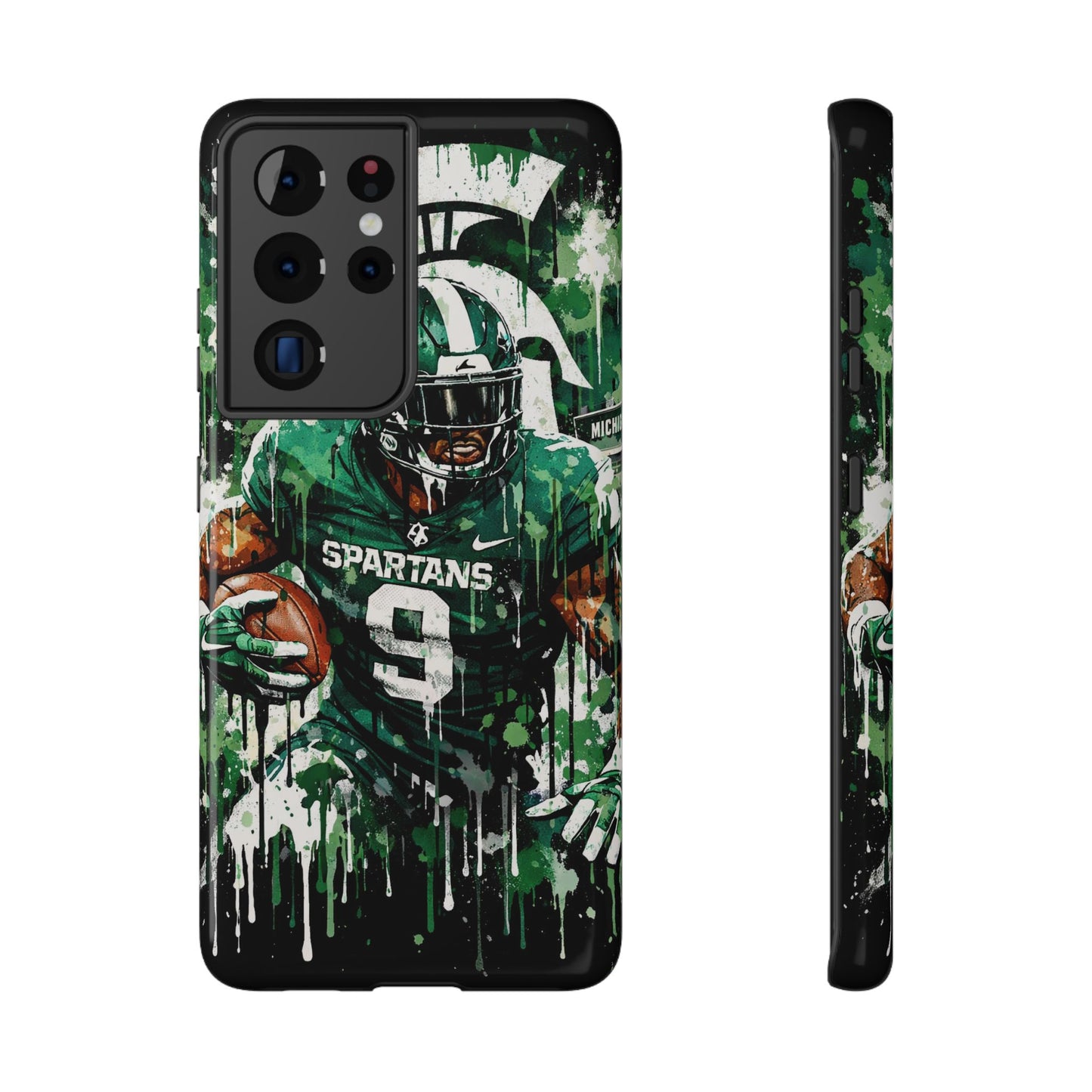 Spartans Football Impact-Resistant Phone Case — Drip Art Player Design