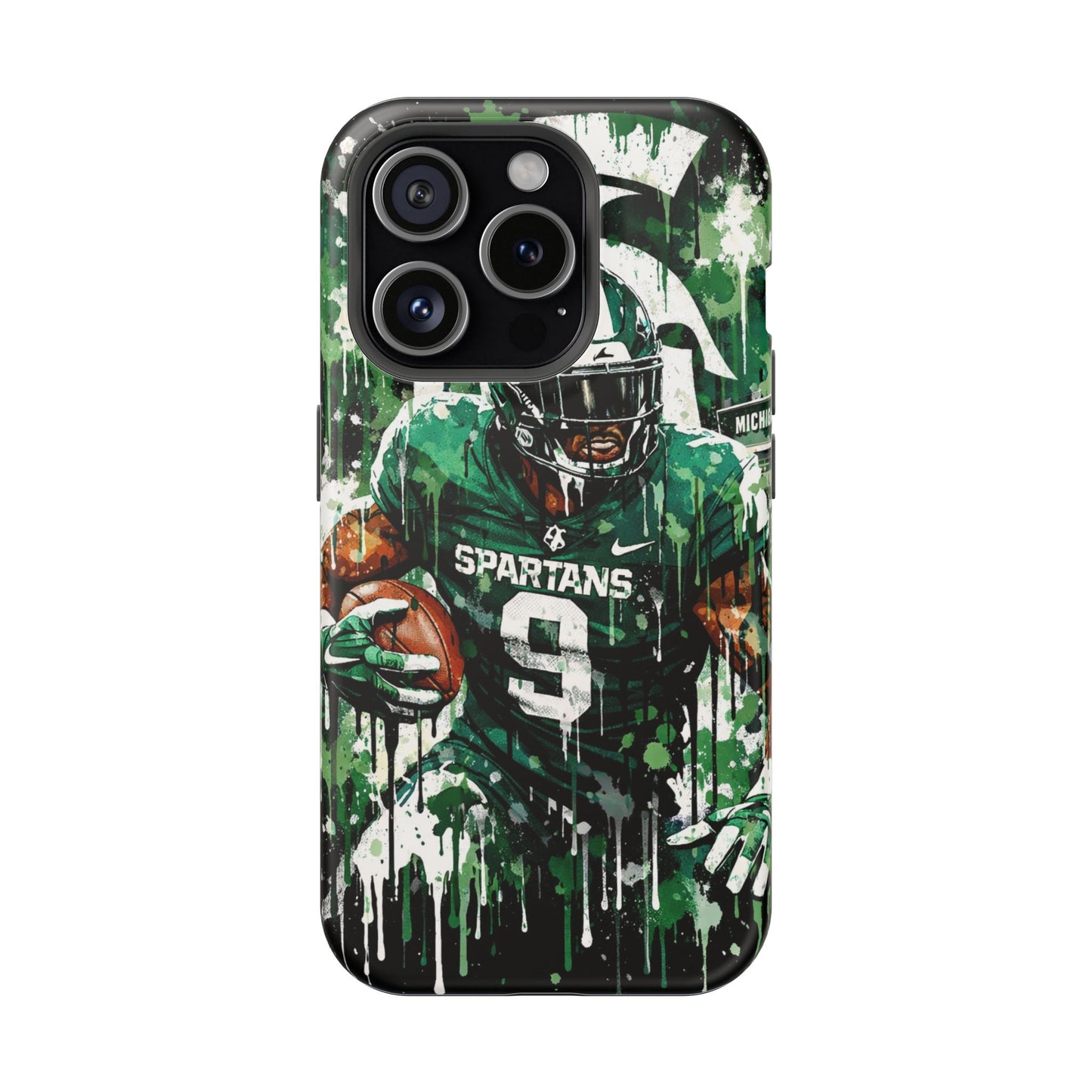 Spartans Football Impact-Resistant Phone Case — Drip Art Player Design