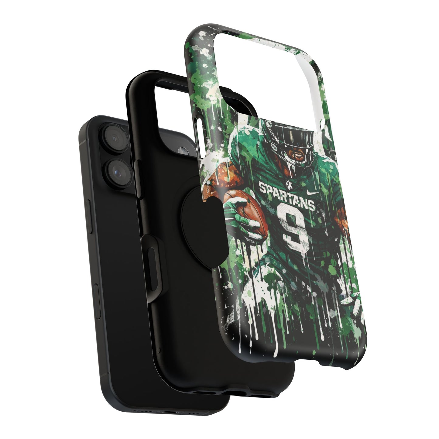 Spartans Football Impact-Resistant Phone Case — Drip Art Player Design