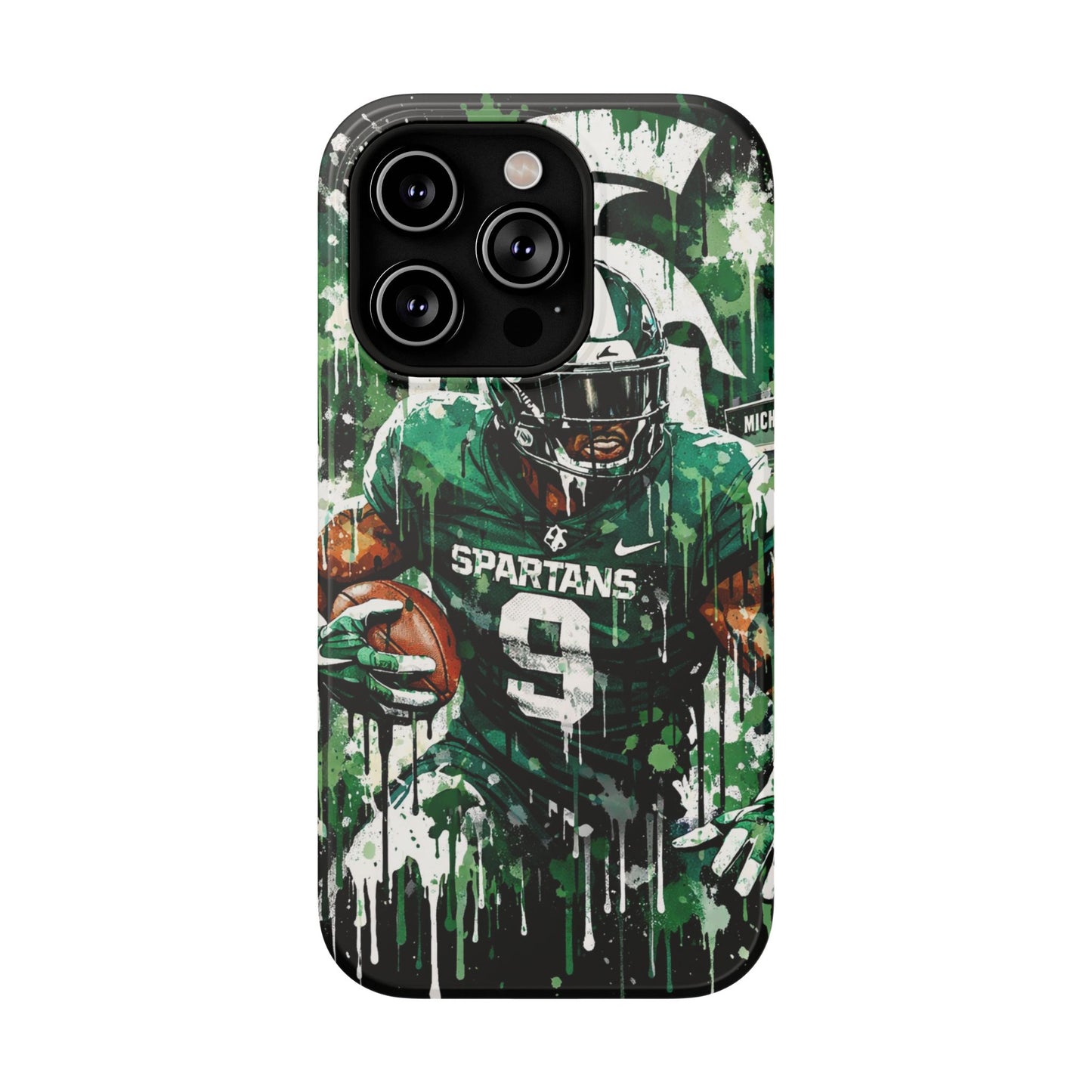 Spartans Football Impact-Resistant Phone Case — Drip Art Player Design