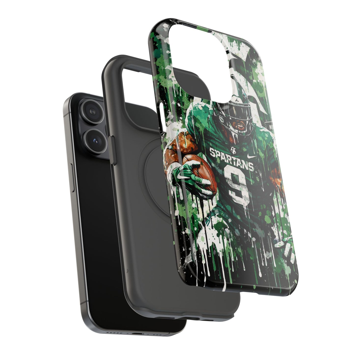Spartans Football Impact-Resistant Phone Case — Drip Art Player Design