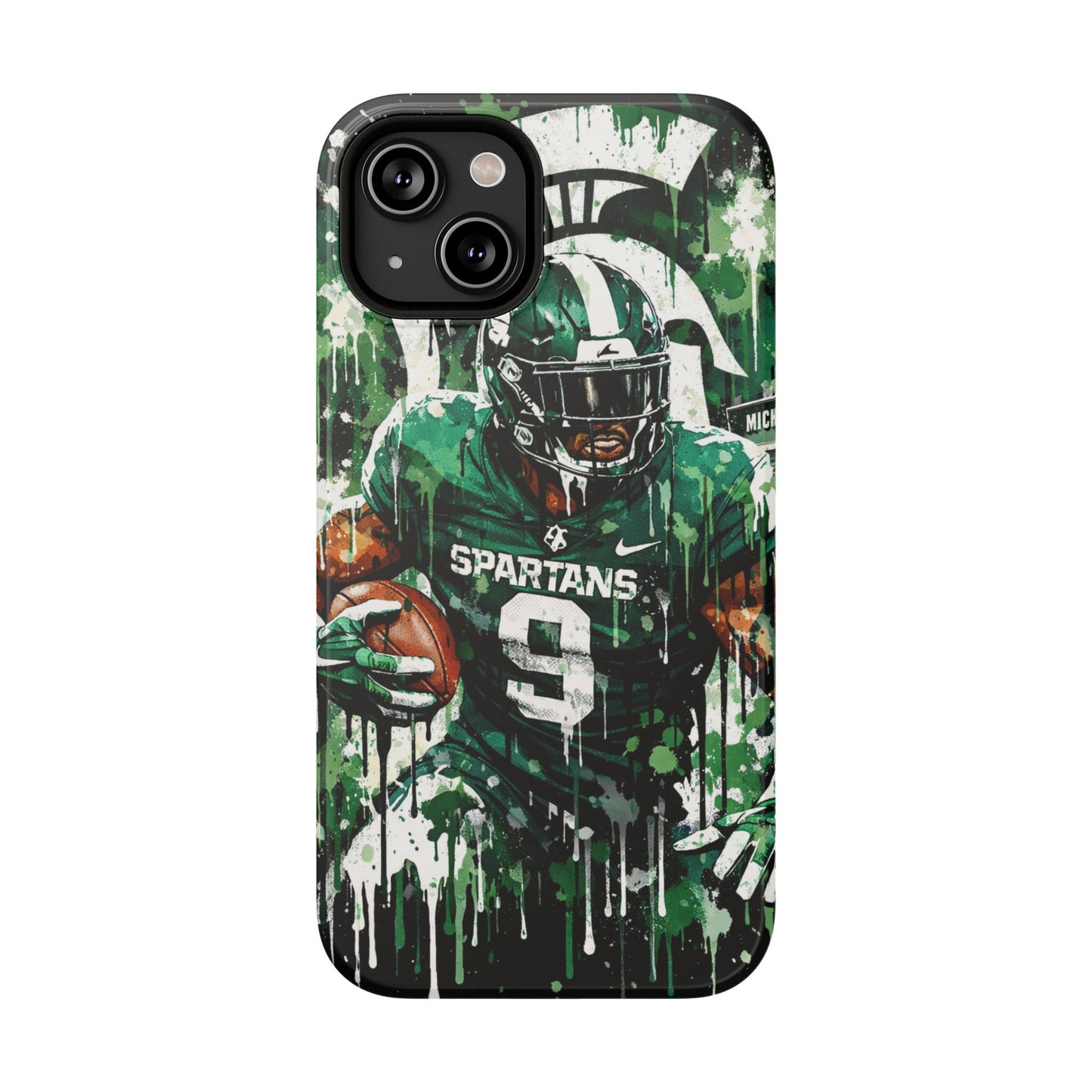 Spartans Football Impact-Resistant Phone Case — Drip Art Player Design