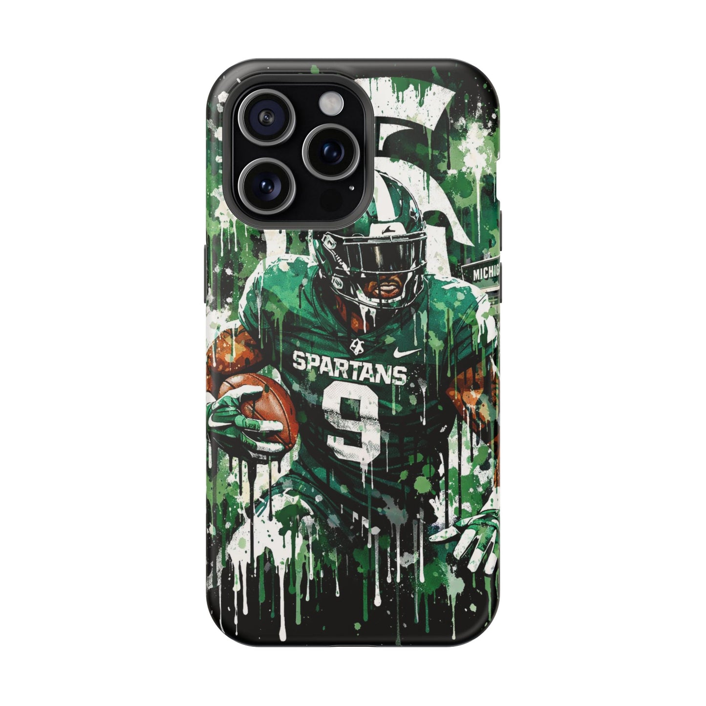 Spartans Football Impact-Resistant Phone Case — Drip Art Player Design