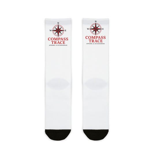 Compass Trace Logo Sublimation Crew Socks — Nautical Compass Design