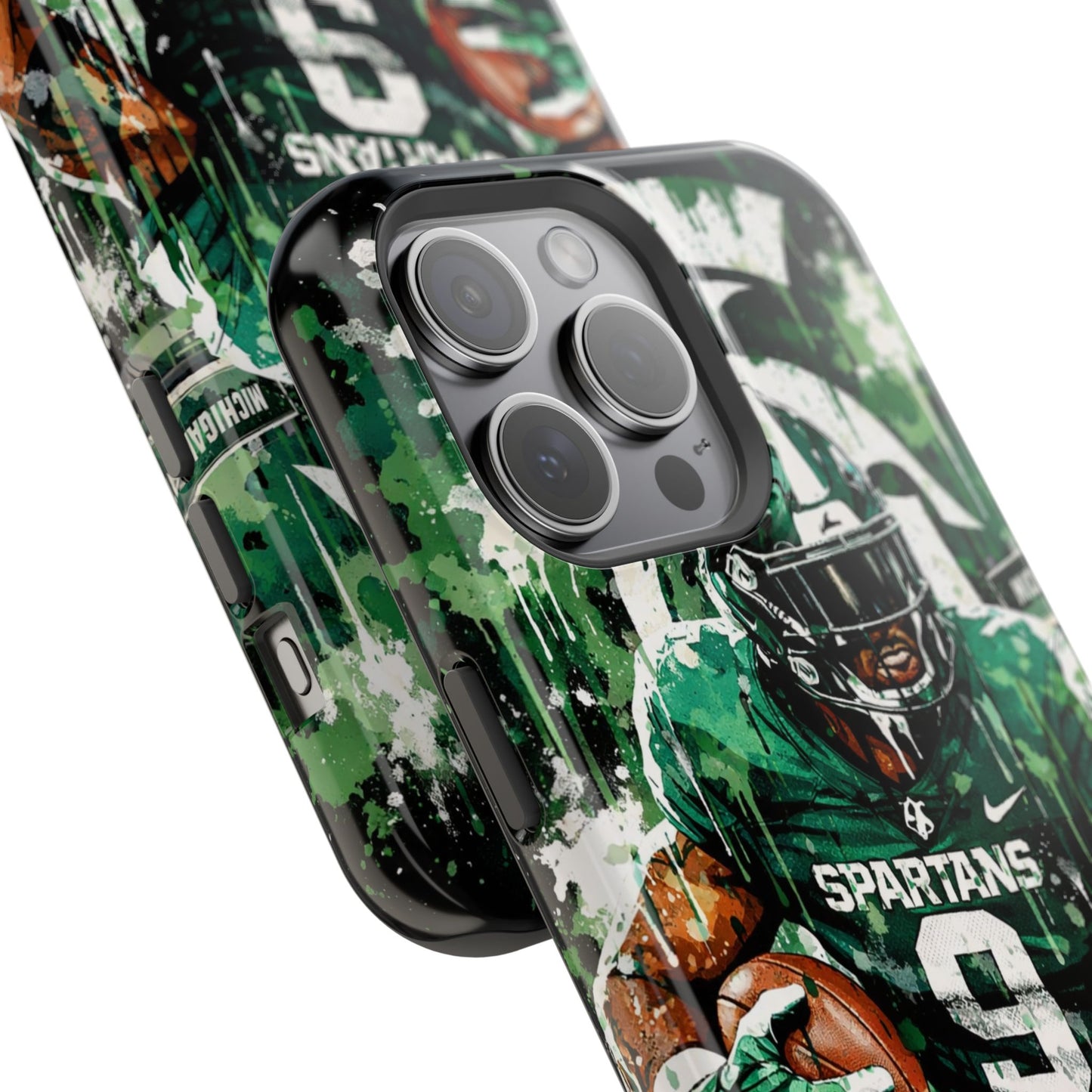 Spartans Football Impact-Resistant Phone Case — Drip Art Player Design