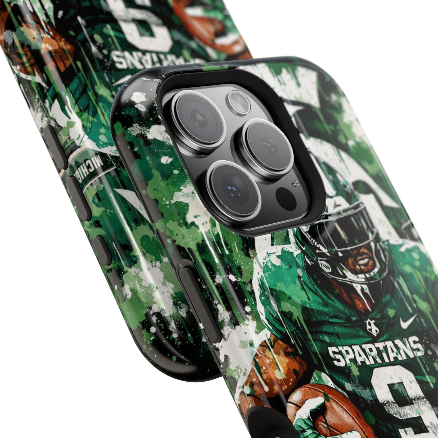 Spartans Football Impact-Resistant Phone Case — Drip Art Player Design