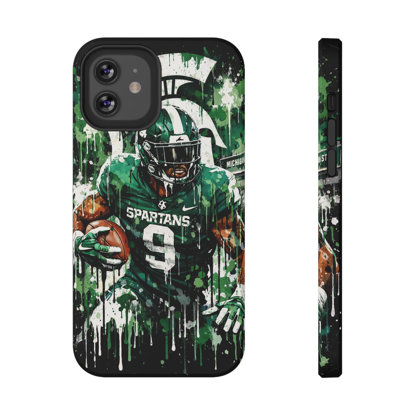 Spartans Football Impact-Resistant Phone Case — Drip Art Player Design