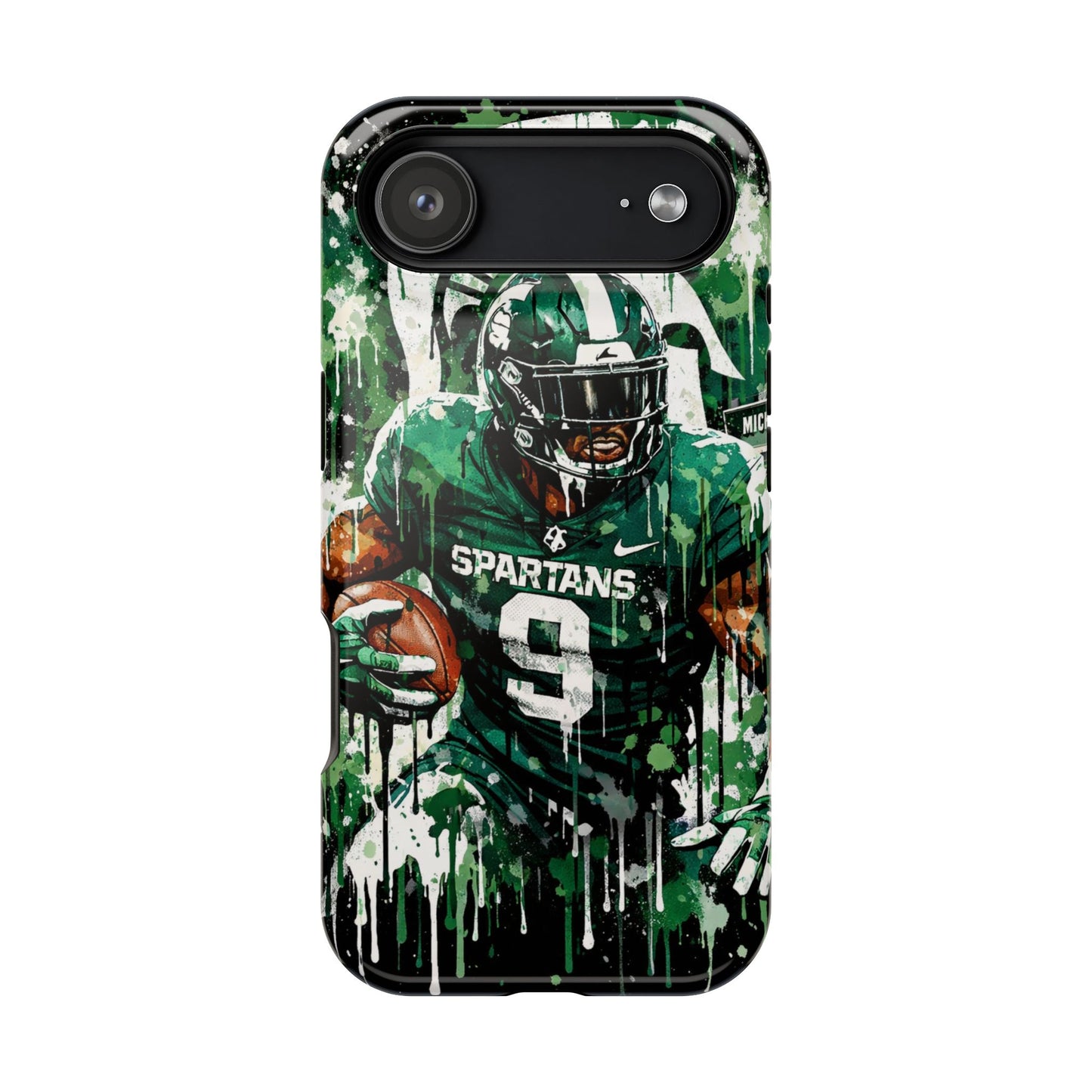 Spartans Football Impact-Resistant Phone Case — Drip Art Player Design
