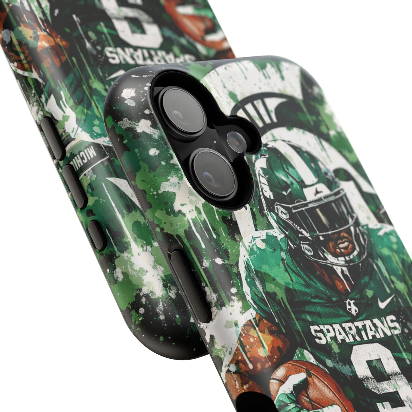 Spartans Football Impact-Resistant Phone Case — Drip Art Player Design