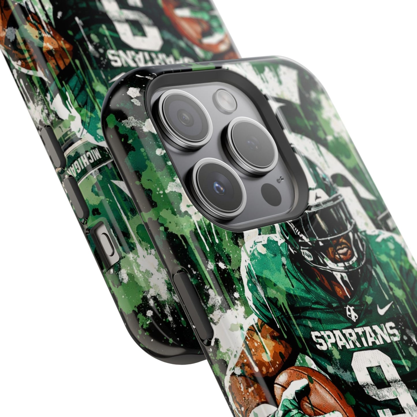 Spartans Football Impact-Resistant Phone Case — Drip Art Player Design