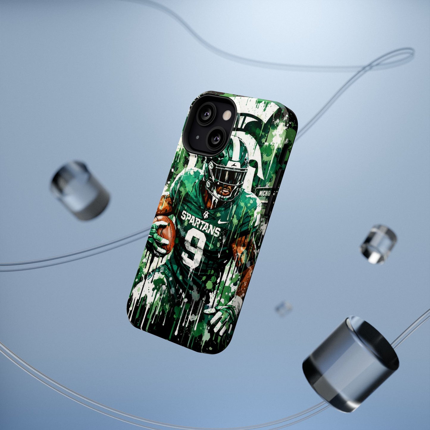 Spartans Football Impact-Resistant Phone Case — Drip Art Player Design