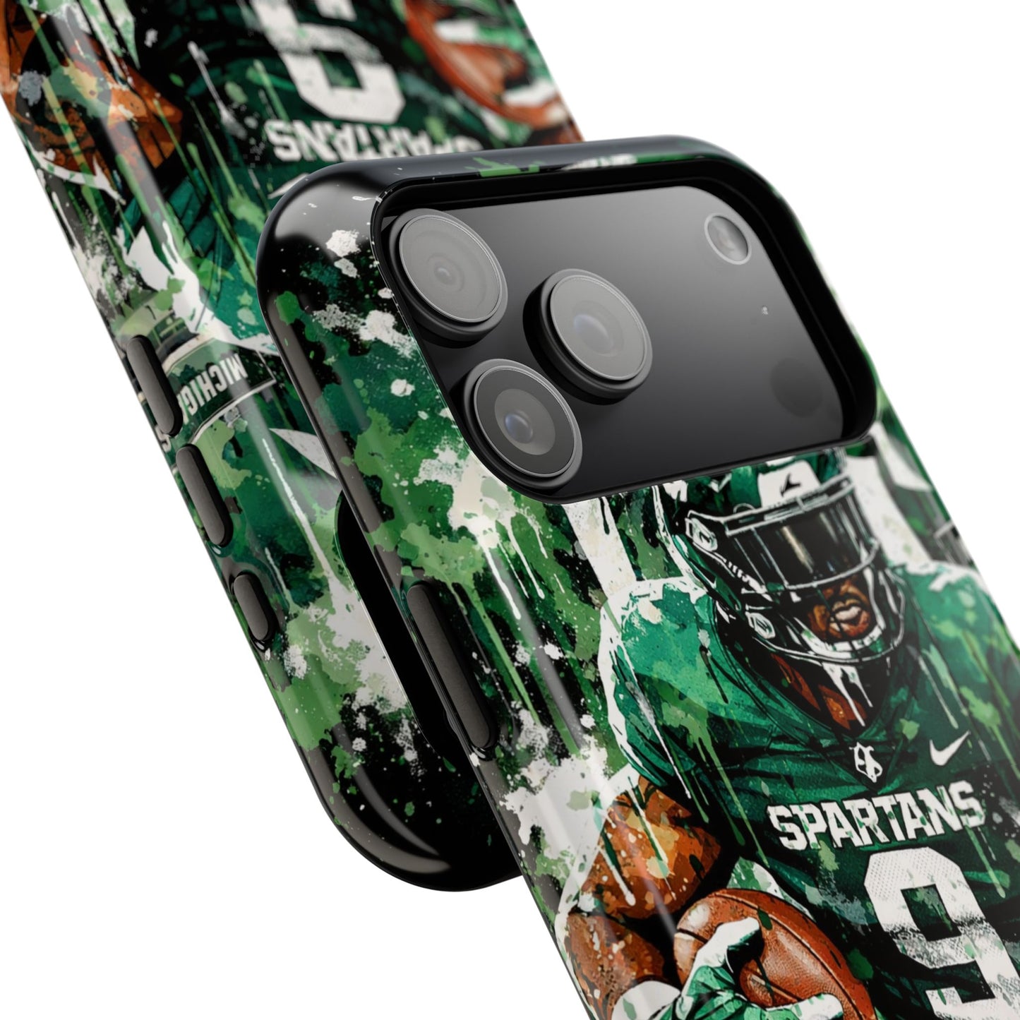 Spartans Football Impact-Resistant Phone Case — Drip Art Player Design