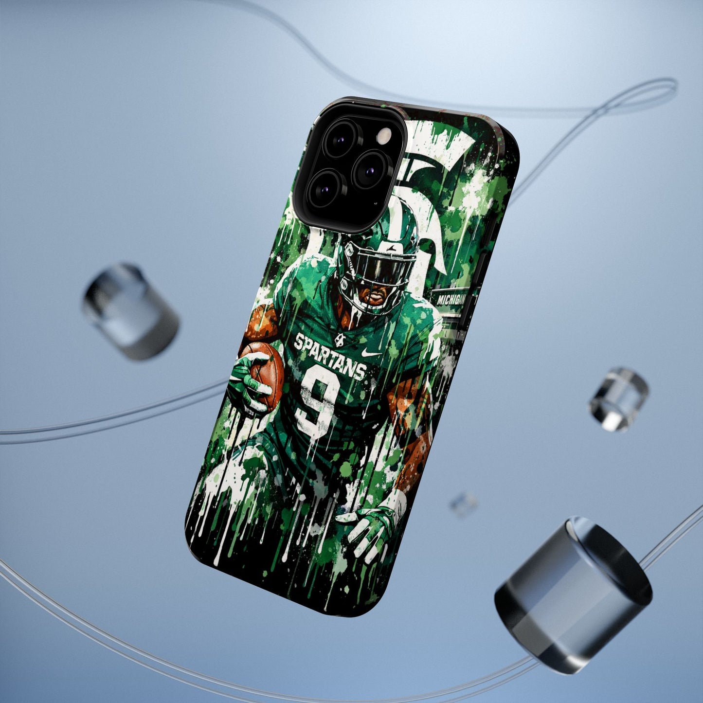 Spartans Football Impact-Resistant Phone Case — Drip Art Player Design