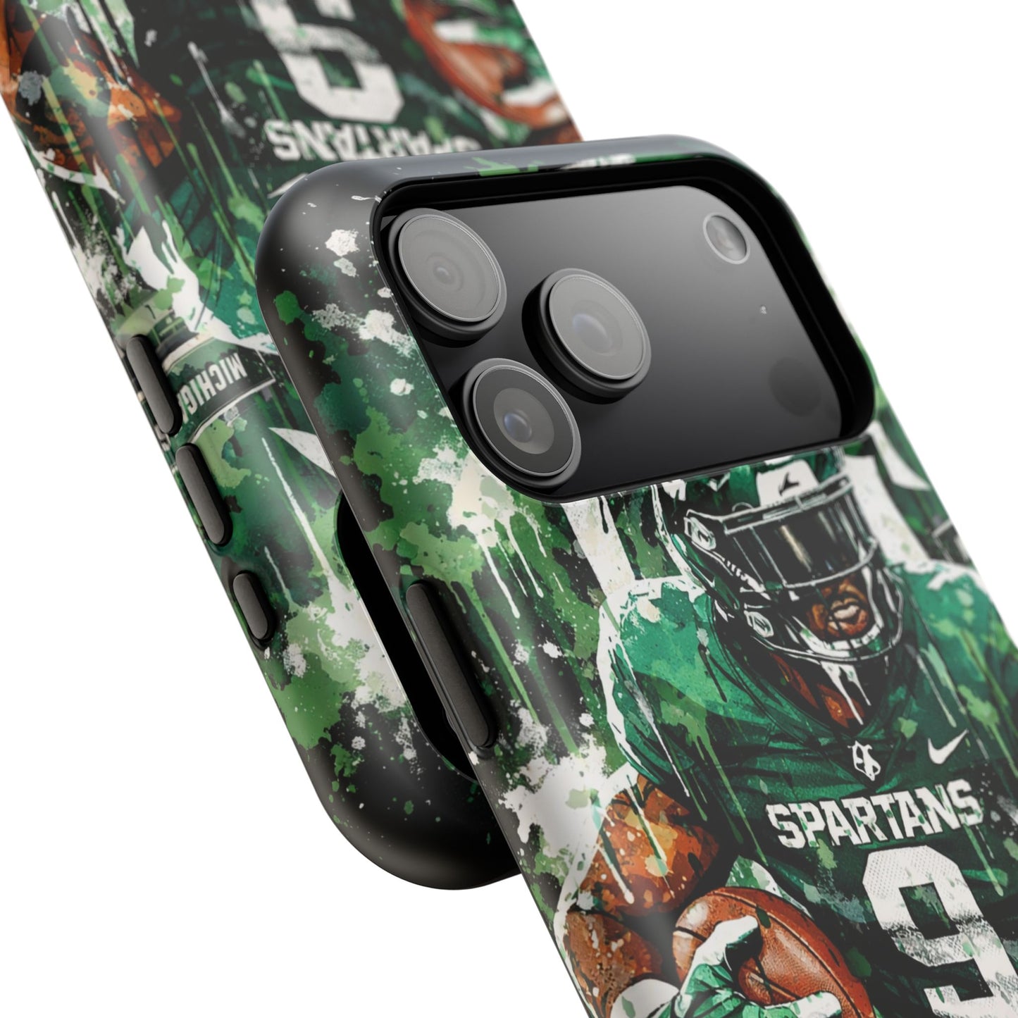Spartans Football Impact-Resistant Phone Case — Drip Art Player Design