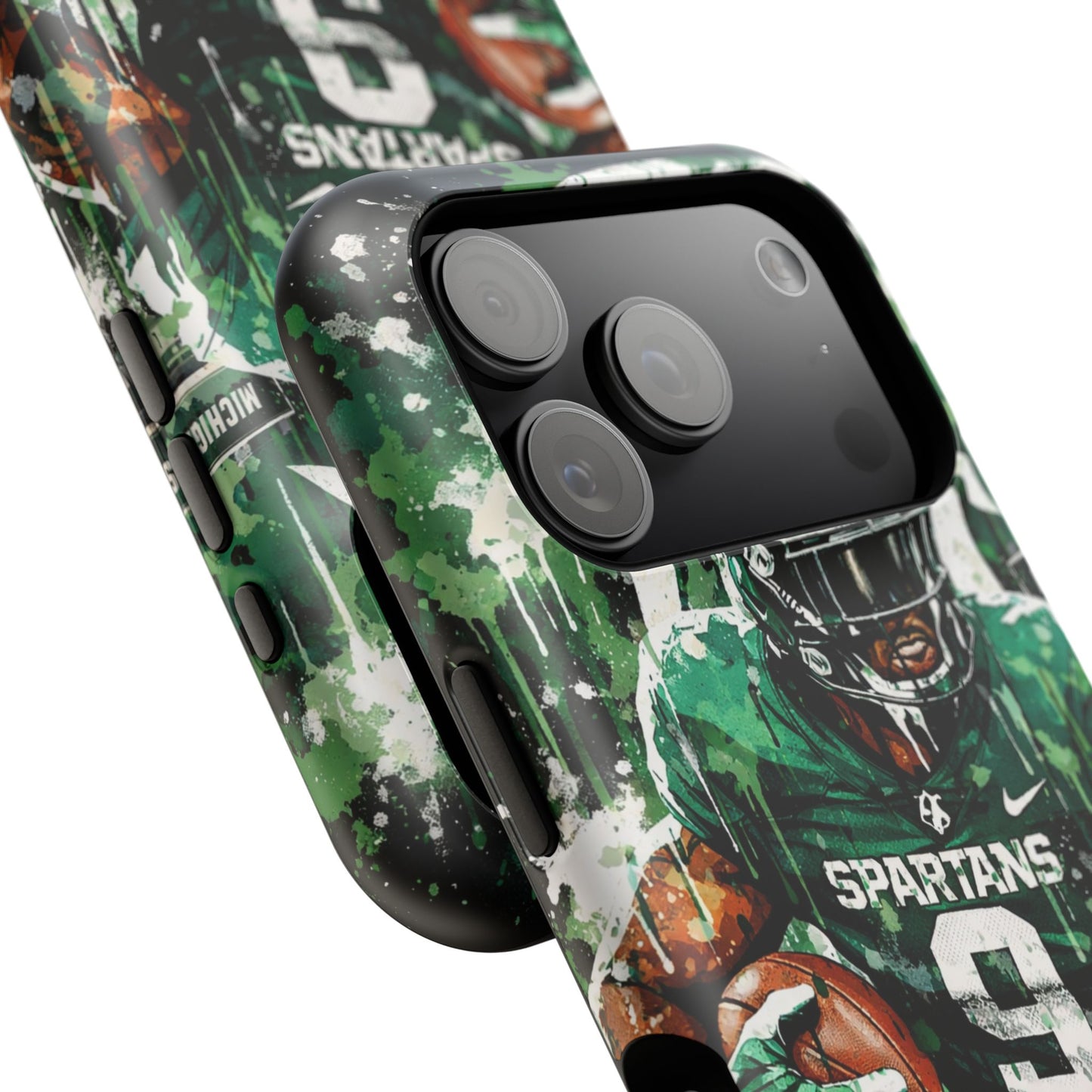 Spartans Football Impact-Resistant Phone Case — Drip Art Player Design