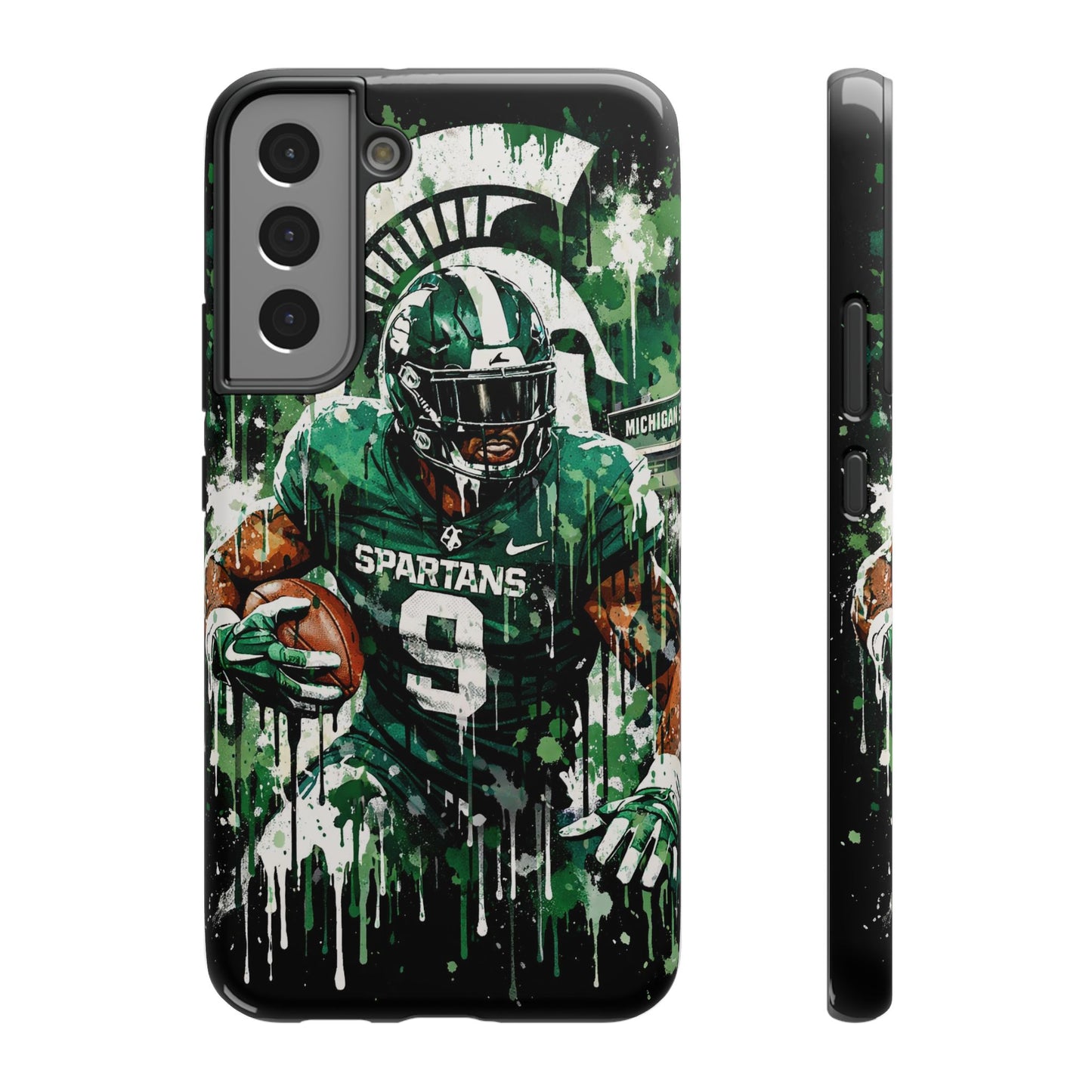 Spartans Football Impact-Resistant Phone Case — Drip Art Player Design