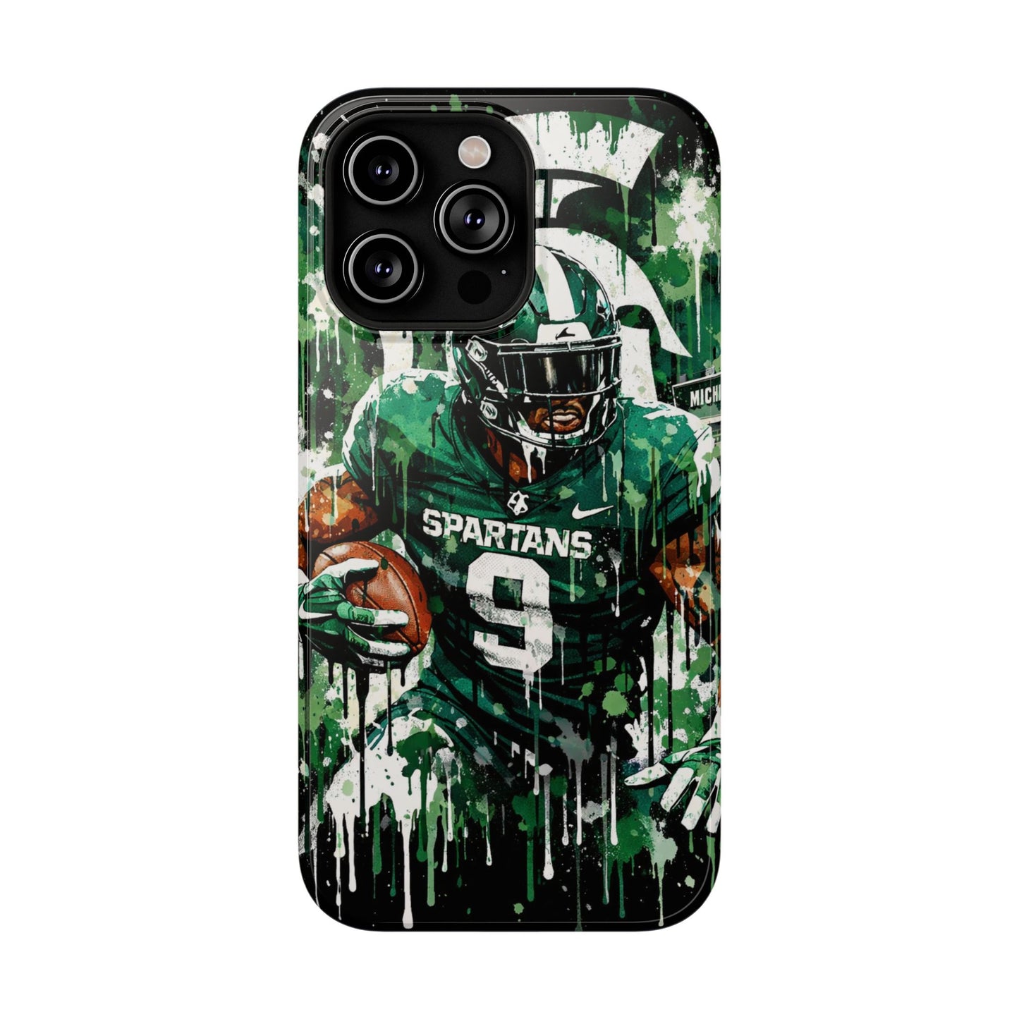 Spartans Football Impact-Resistant Phone Case — Drip Art Player Design