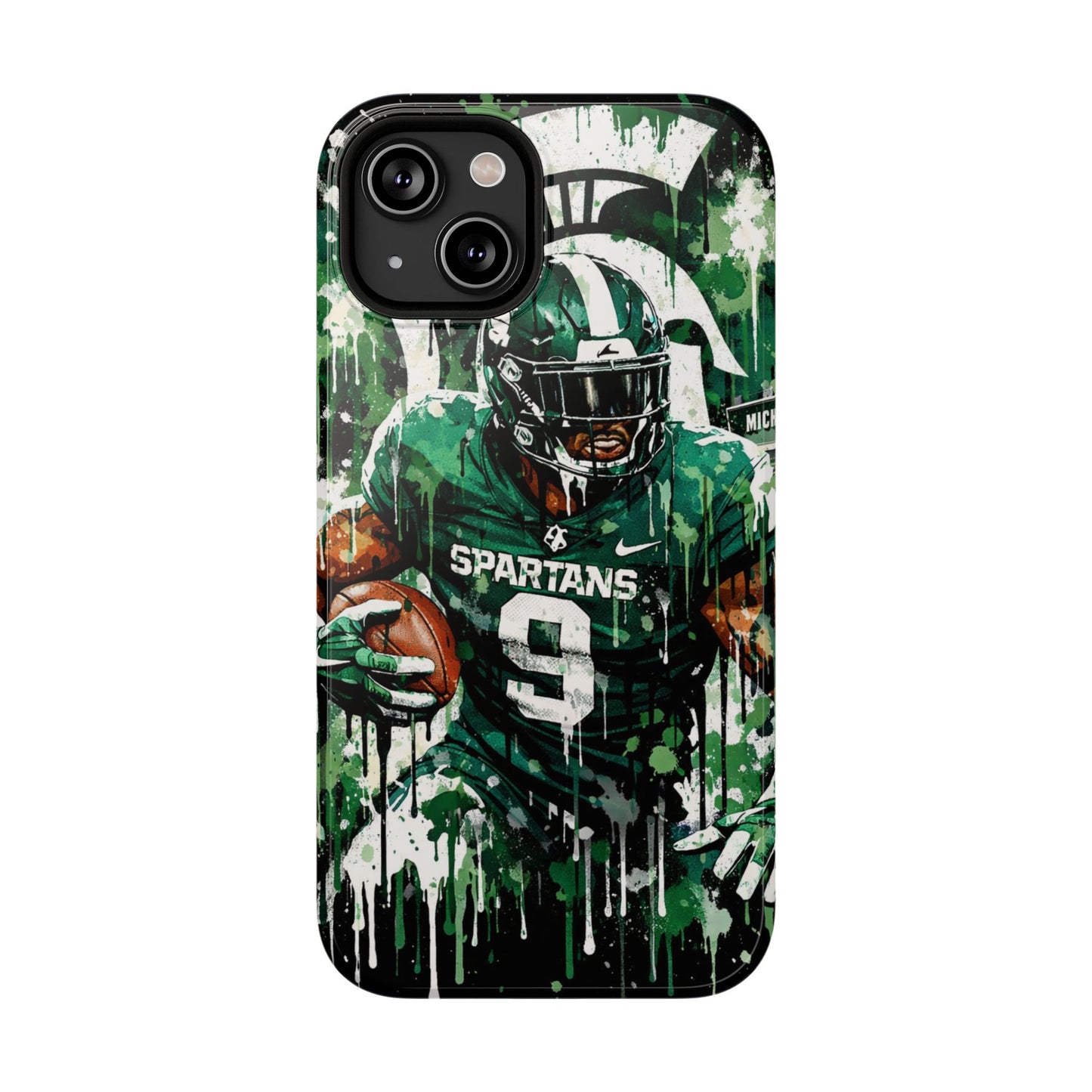 Spartans Football Impact-Resistant Phone Case — Drip Art Player Design