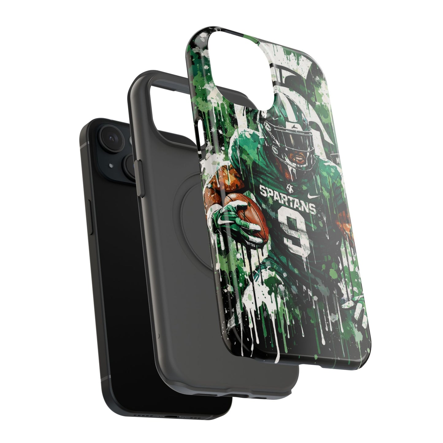Spartans Football Impact-Resistant Phone Case — Drip Art Player Design