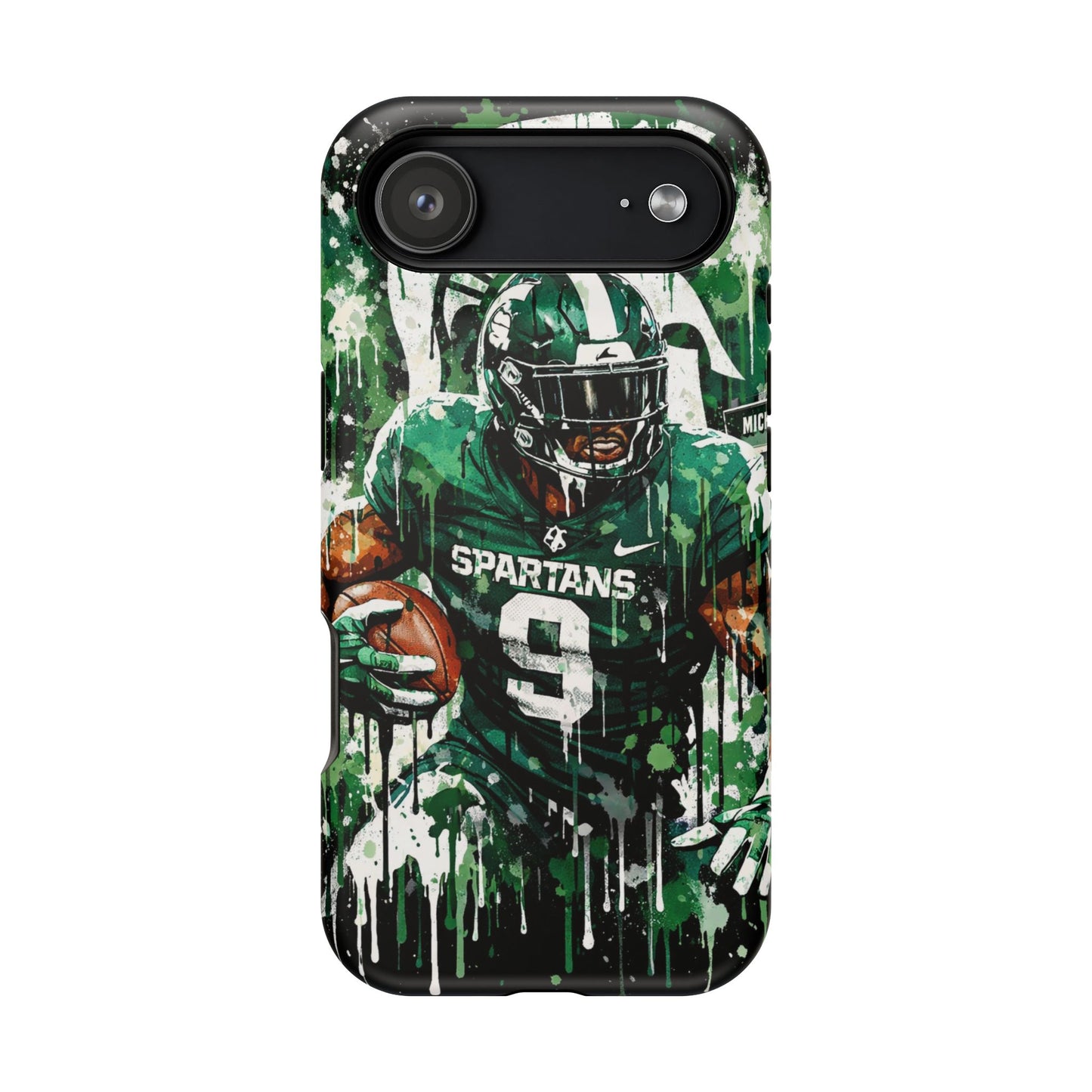 Spartans Football Impact-Resistant Phone Case — Drip Art Player Design