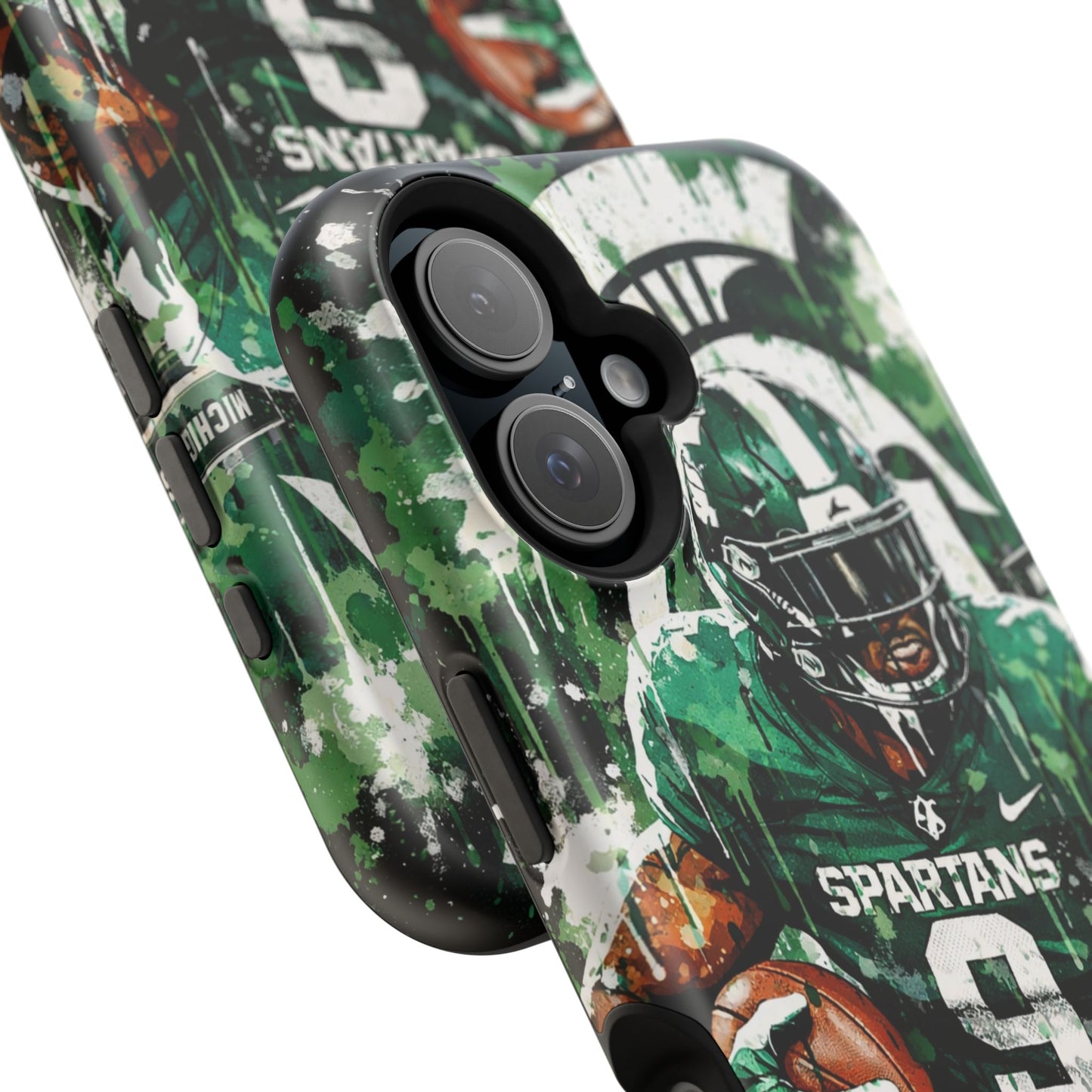Spartans Football Impact-Resistant Phone Case — Drip Art Player Design