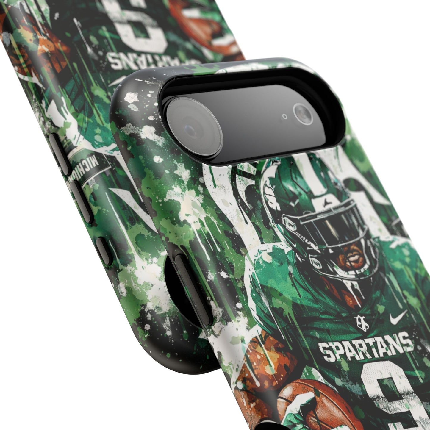 Spartans Football Impact-Resistant Phone Case — Drip Art Player Design