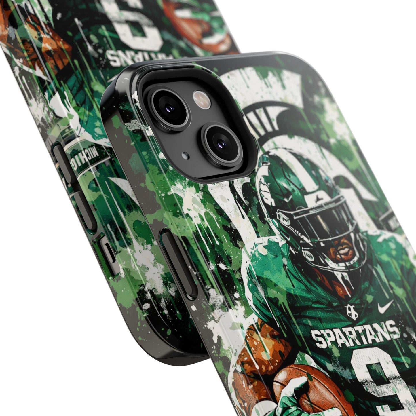 Spartans Football Impact-Resistant Phone Case — Drip Art Player Design