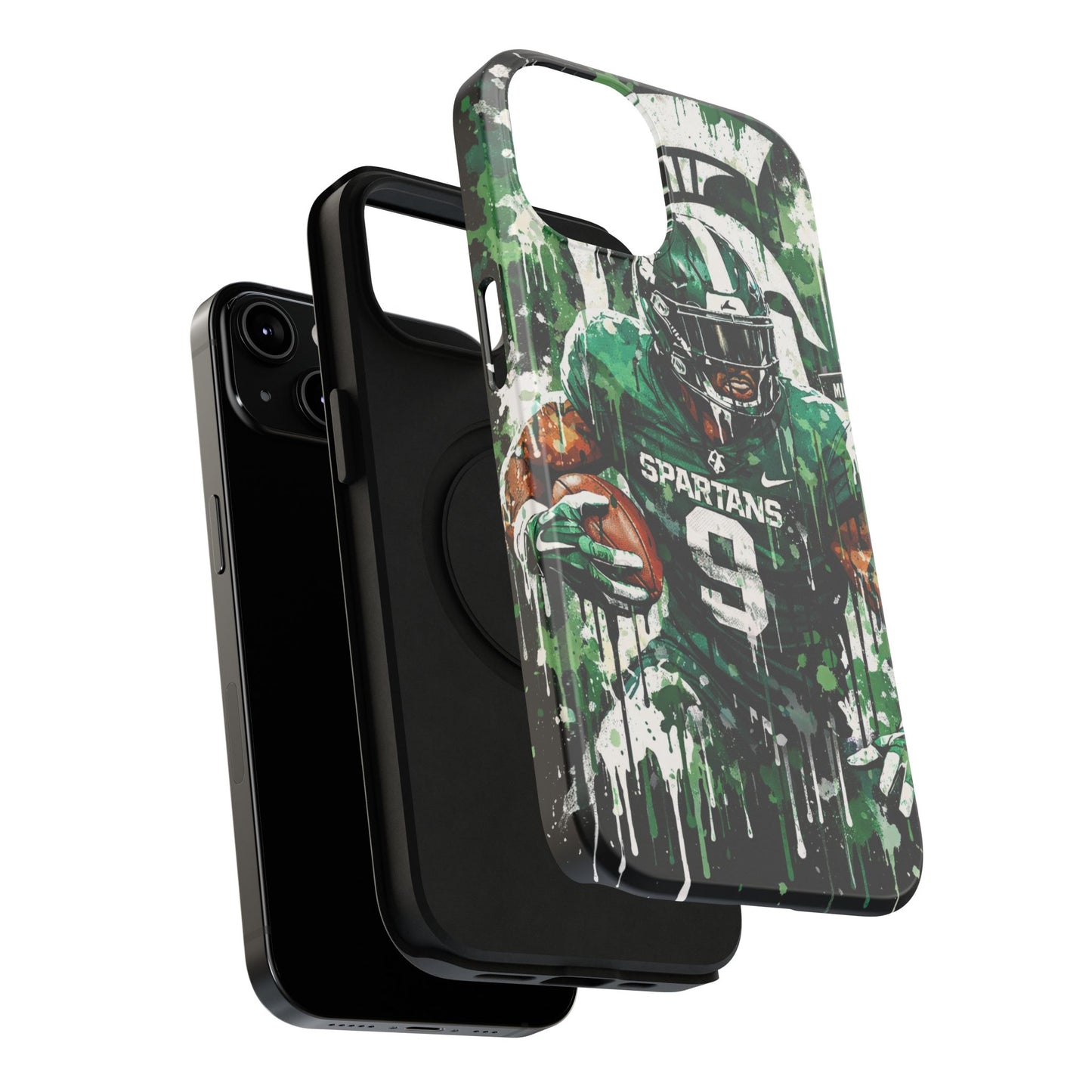 Spartans Football Impact-Resistant Phone Case — Drip Art Player Design