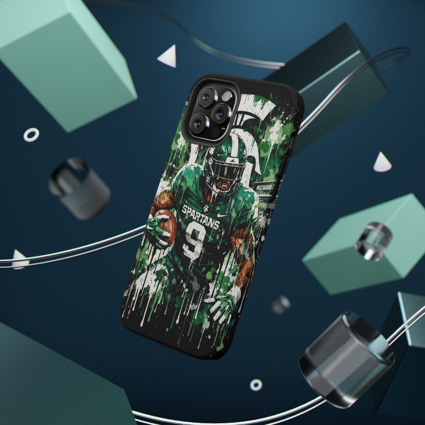 Spartans Football Impact-Resistant Phone Case — Drip Art Player Design