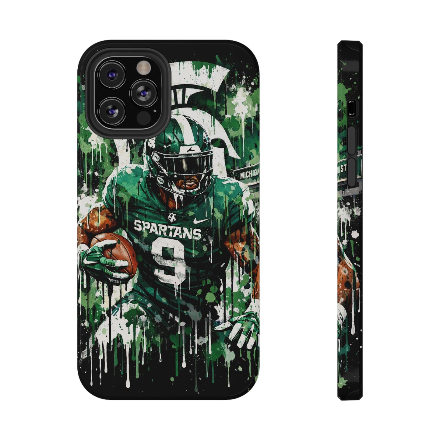 Spartans Football Impact-Resistant Phone Case — Drip Art Player Design
