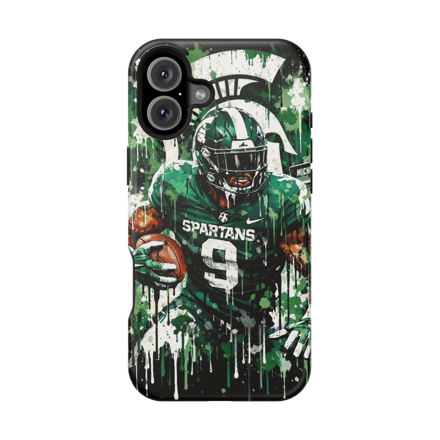 Spartans Football Impact-Resistant Phone Case — Drip Art Player Design