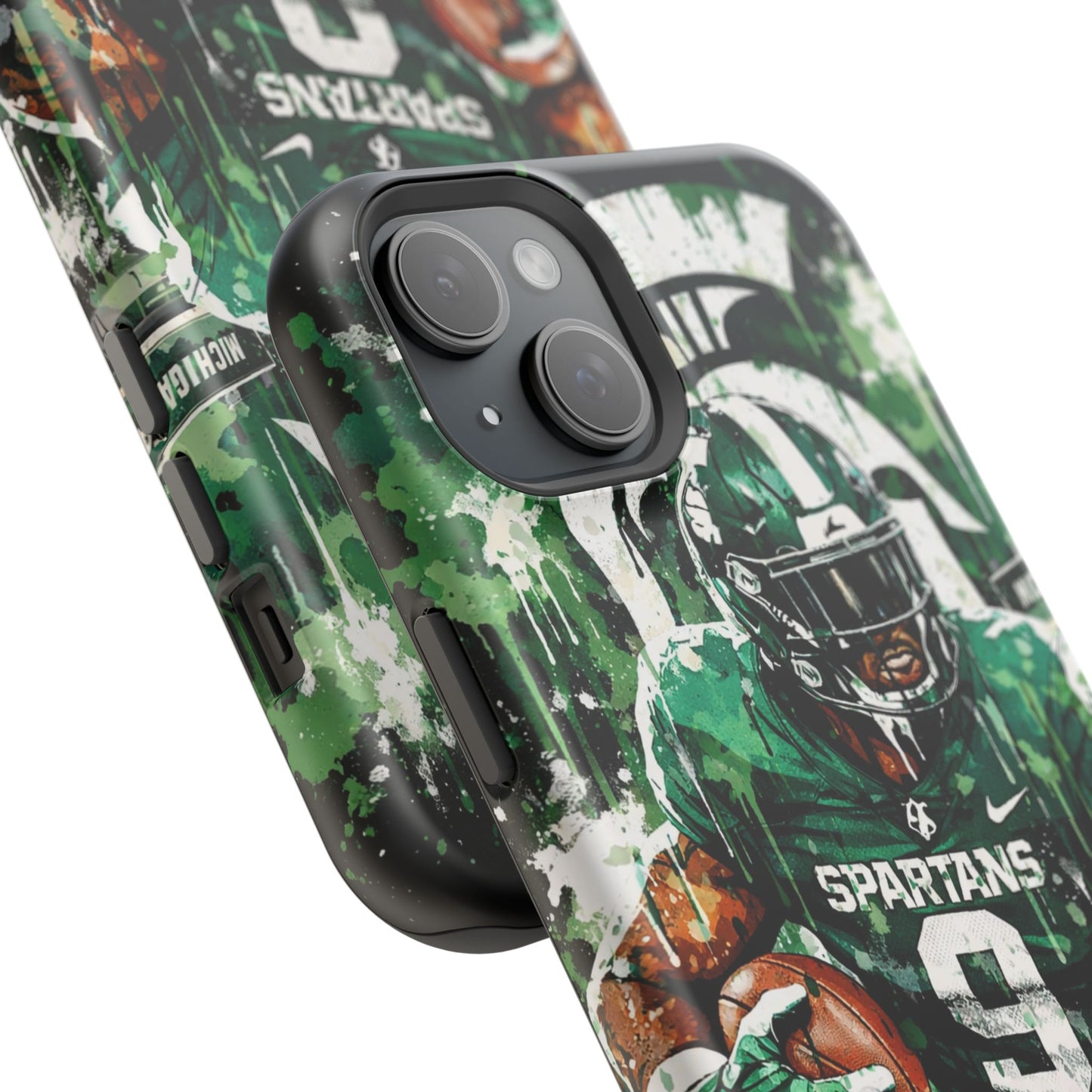 Spartans Football Impact-Resistant Phone Case — Drip Art Player Design