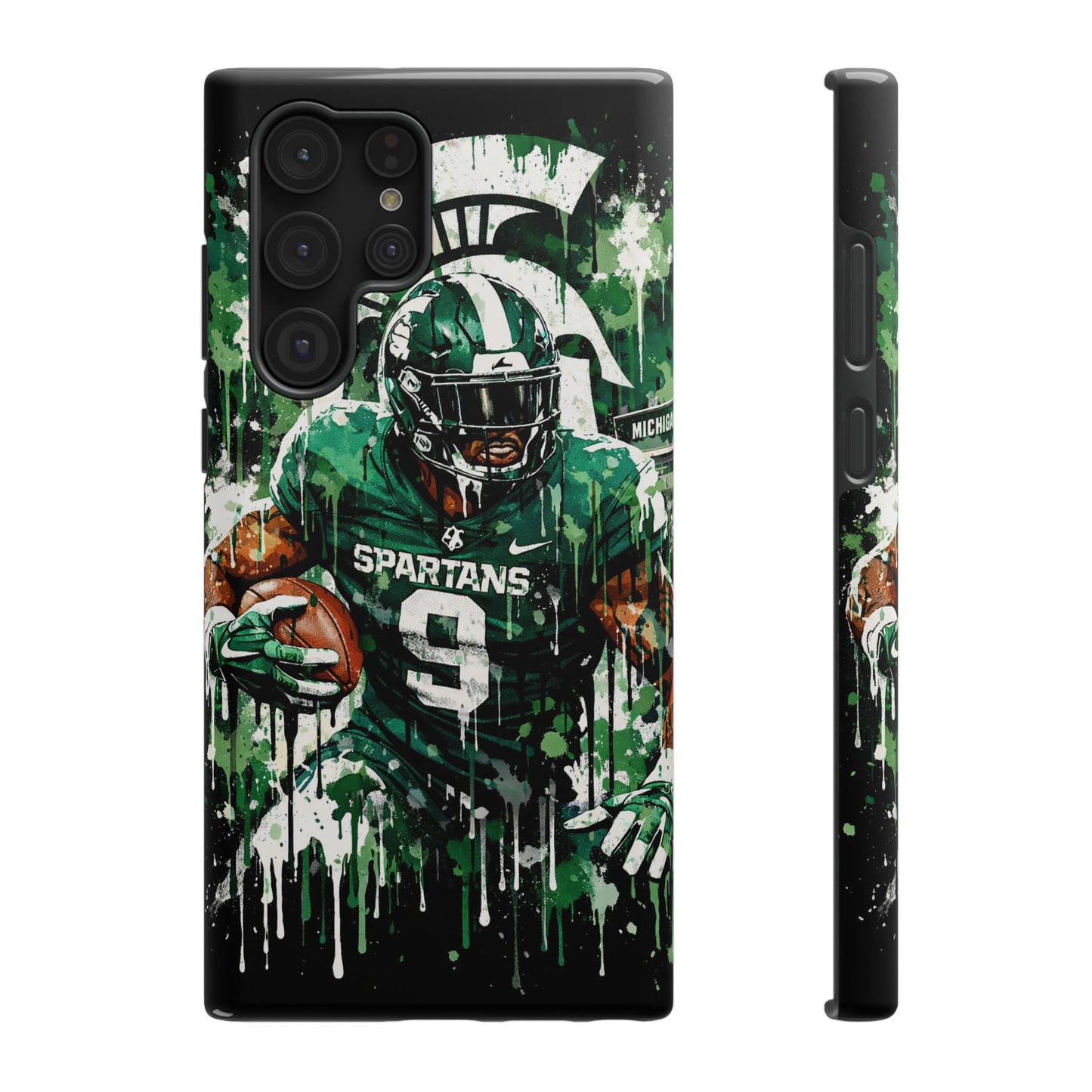 Spartans Football Impact-Resistant Phone Case — Drip Art Player Design
