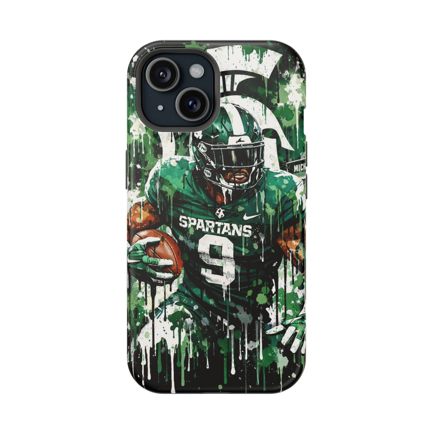 Spartans Football Impact-Resistant Phone Case — Drip Art Player Design