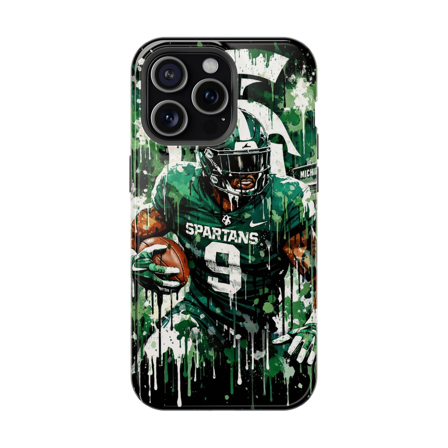 Spartans Football Impact-Resistant Phone Case — Drip Art Player Design