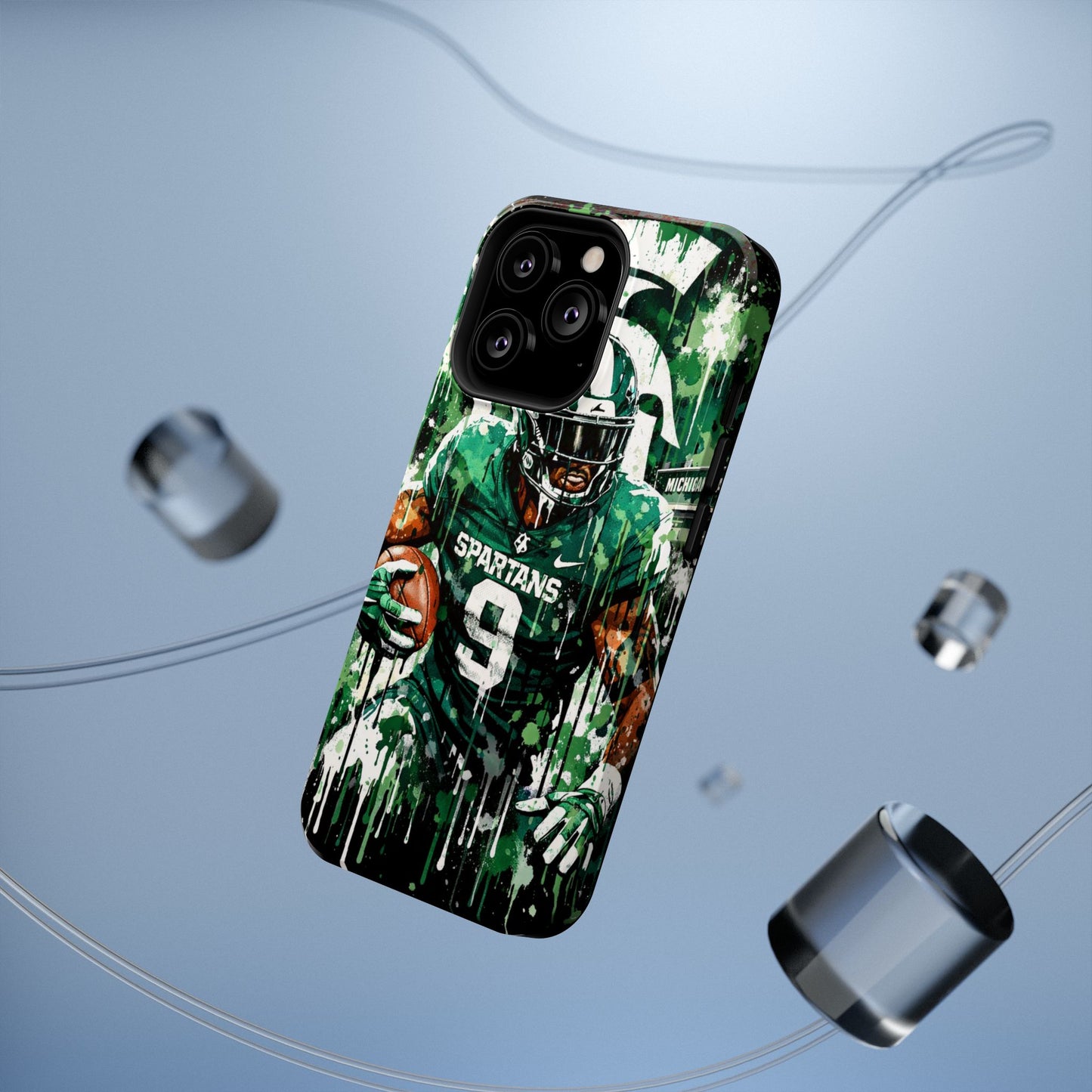 Spartans Football Impact-Resistant Phone Case — Drip Art Player Design