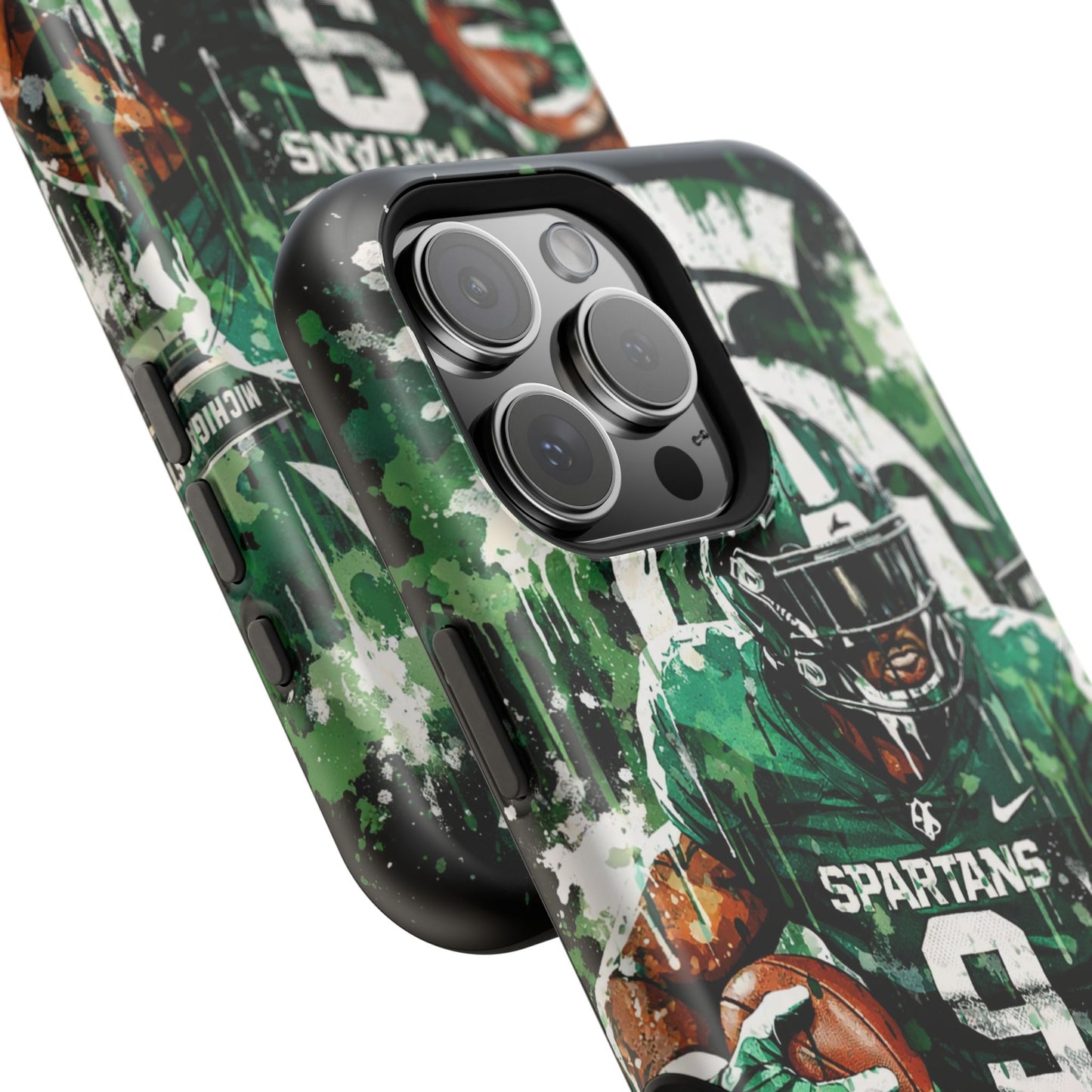 Spartans Football Impact-Resistant Phone Case — Drip Art Player Design
