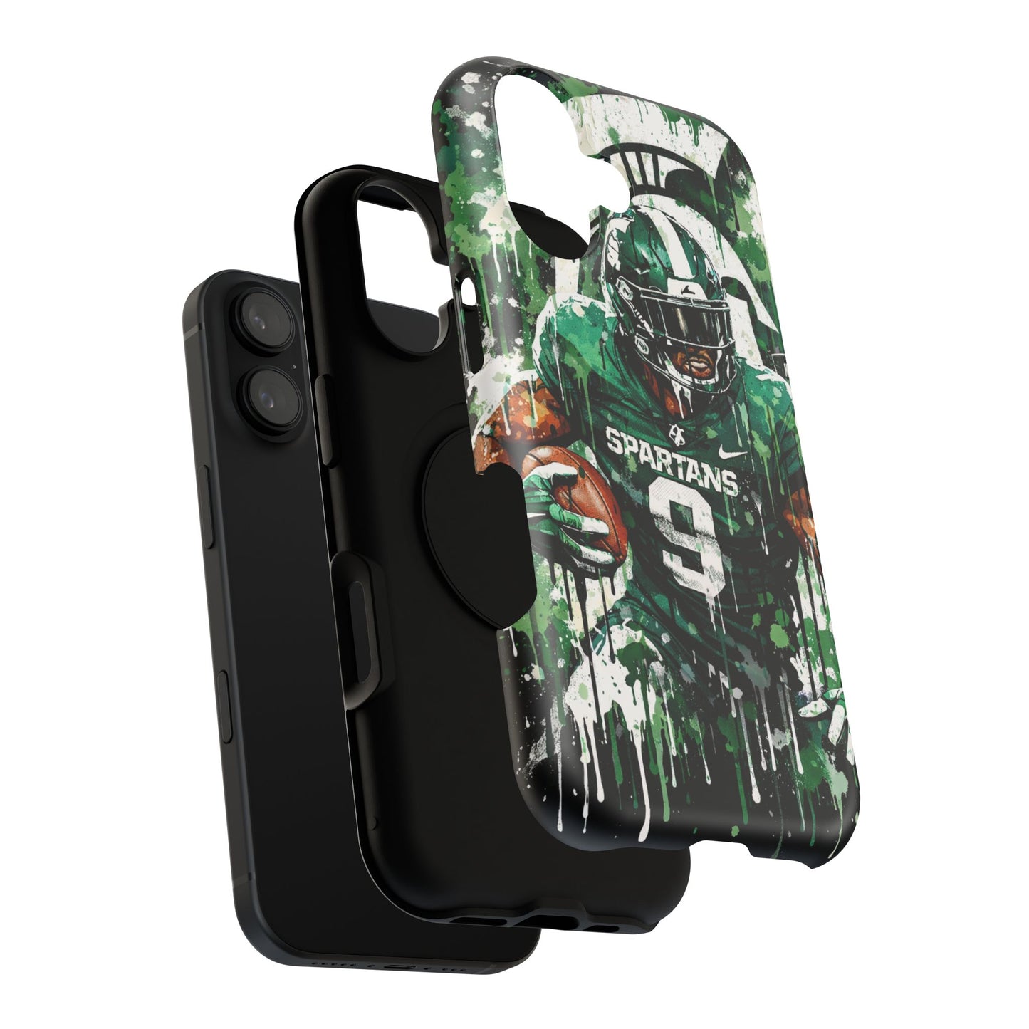 Spartans Football Impact-Resistant Phone Case — Drip Art Player Design