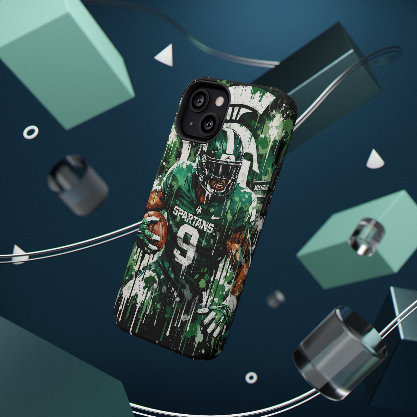 Spartans Football Impact-Resistant Phone Case — Drip Art Player Design