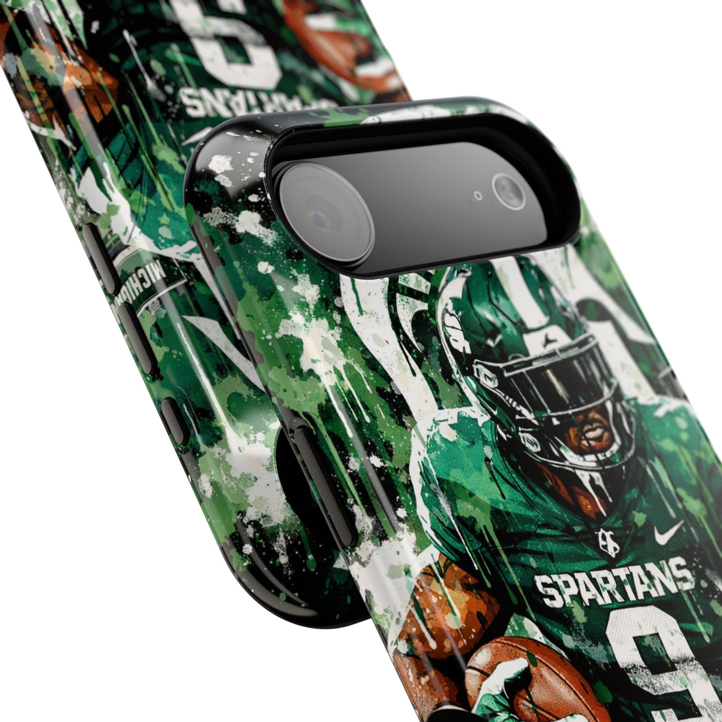 Spartans Football Impact-Resistant Phone Case — Drip Art Player Design