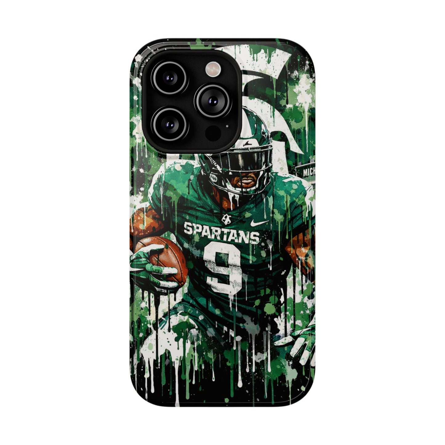 Spartans Football Impact-Resistant Phone Case — Drip Art Player Design