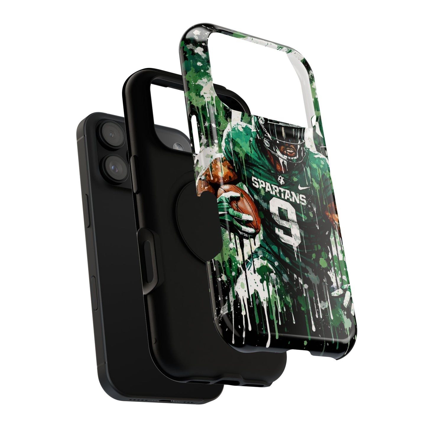 Spartans Football Impact-Resistant Phone Case — Drip Art Player Design