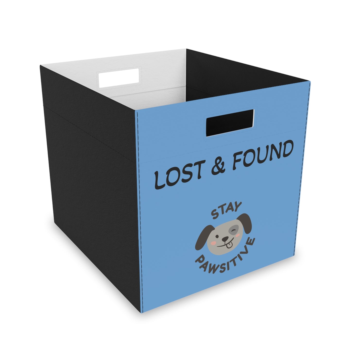 Felt Storage Box — 'Lost & Found' Dog Toy Organizer (Stay Pawsitive)
