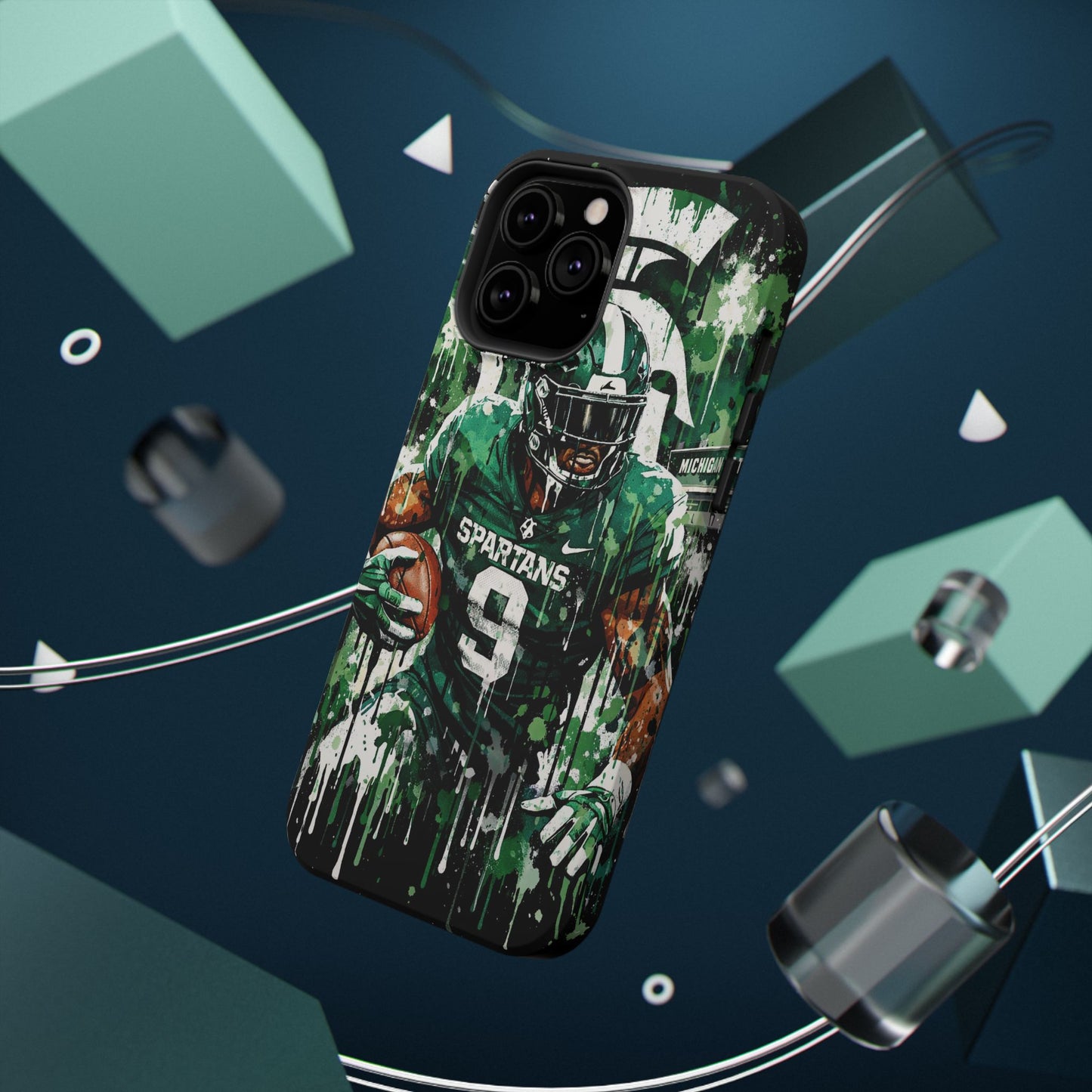 Spartans Football Impact-Resistant Phone Case — Drip Art Player Design